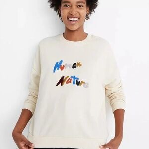 Madewell Miles Human Nature Cream Sweatshirt Size S